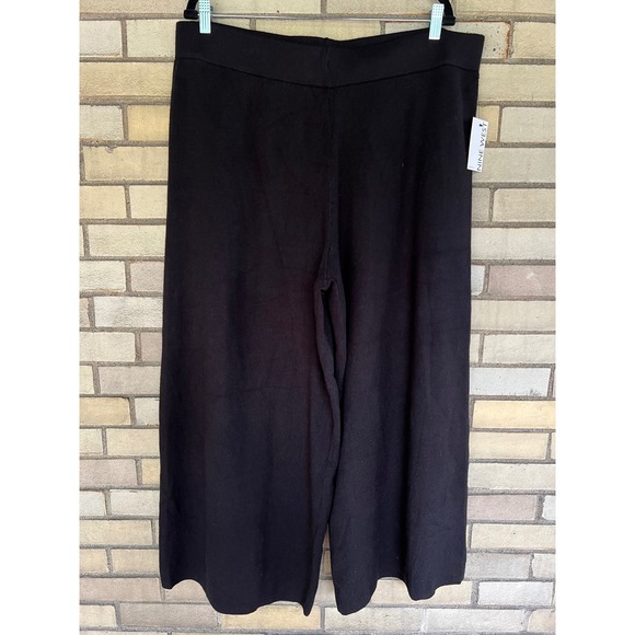 Nine West Pants - Nine West Black Sweater Wide Leg Pants High Rise Cropped Knit Plus Size 2X NWT